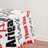 Meertalige rode zwarte typografie Dank u Tafelkleed (Voorbeeld)