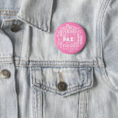 Meertalige roze vredesbadge ronde button 5,7 cm (In situ)