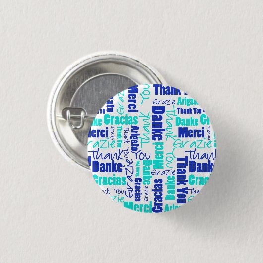 Meertalige typografie Blues Ronde Button 3,2 Cm (Voorkant /achterkant)