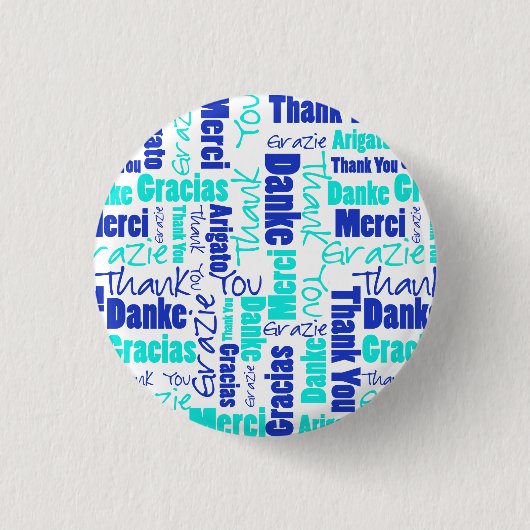 Meertalige typografie Blues Ronde Button 3,2 Cm (Voorkant)