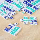 Meertalige typografie Dank u voor de vervagen Legpuzzel (Zijkant)