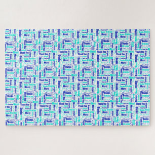 Meertalige typografie Dank u voor de vervagen Legpuzzel