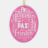 Meertalige vrede Kerstdecoratie - roze Keramisch Ornament (Rechts)