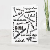 Meertalige Zwart Wit Dank u Talen Kaart (Voorkant)