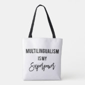 Meertaligheid is mijn Superpower Polyglot Canvas t Tote Bag (Achterkant)