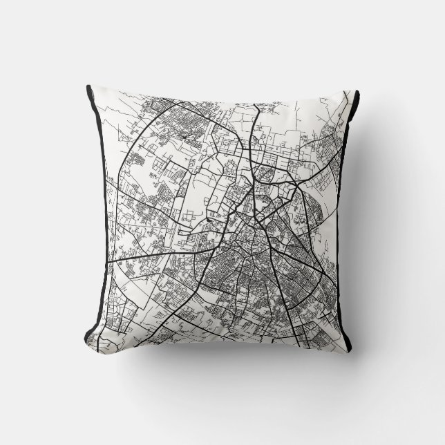 Meerut Uttar Pradesh City Map Kussen (Voorkant)