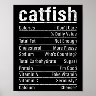Meerval Feiten Grappige Visliefhebber Catfishing G Poster
