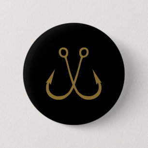 Meerval Jager Meerval Visser Meerval Ronde Button 5,7 Cm