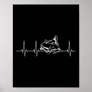 Meerval vissen Hartslag Poster