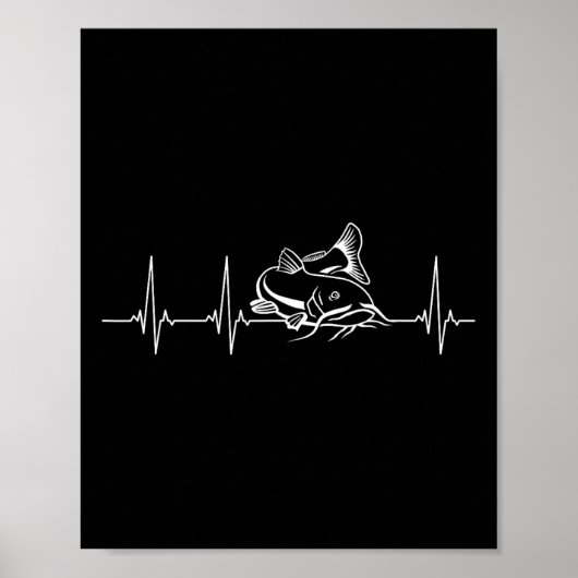 Meerval vissen Hartslag  Poster (Voorkant)