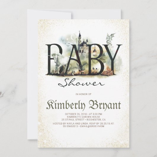 Meerverhaal Magisch en Kantelbaar Baby shower Kaart (Voorkant)