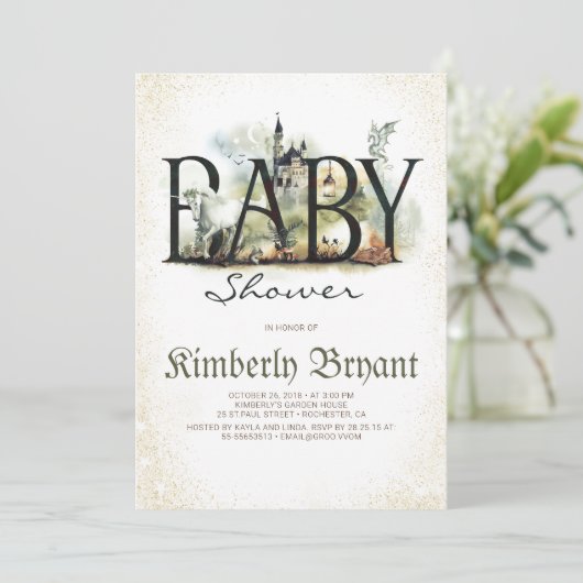 Meerverhaal Magisch en Kantelbaar Baby shower Kaart (Staand voorkant)