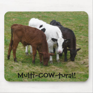 Meervoudig-COW-cultureel. Multiculturele runderen Muismat