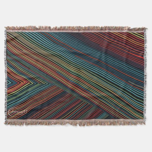 Meervoudig gekleurde lijn katoenen schroefdraad deken (Voorkant)