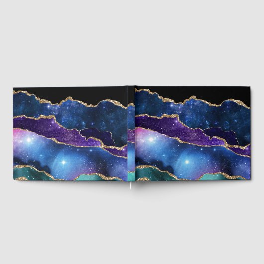 Meervoudig geplateerde Agate Stone Galaxy Sparkly  Gastenboek (Volledig)