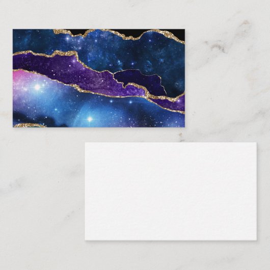 Meervoudig geplateerde Agate Stone Galaxy Sparkly  Notitiekaartje (Voorkant / Achterkant)