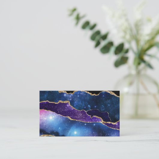 Meervoudig geplateerde Agate Stone Galaxy Sparkly  Visitekaartje (Staand voorkant)