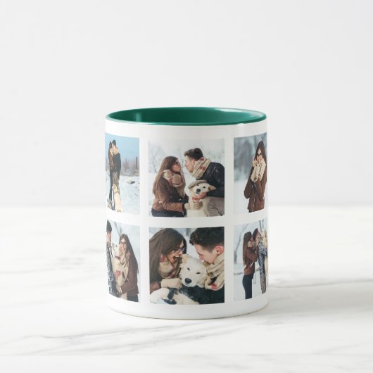 Meervoudig kerstfotocollage-monogram mok (Midden)