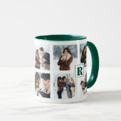 Meervoudig kerstfotocollage-monogram mok (Voorkant rechts)