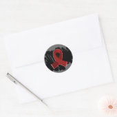 Meervoudig myeloom Burgundy-lint met kribbel Ronde Sticker (Envelop)