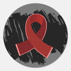 Meervoudig myeloom Burgundy-lint met kribbel Ronde Sticker