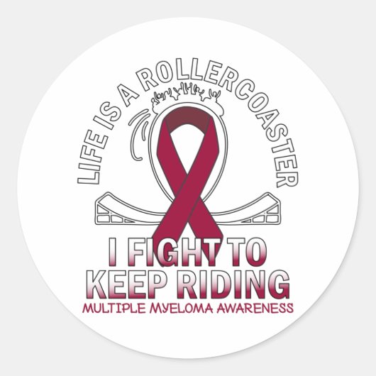 Meervoudig myeloomkankerbewustzijn met vuurstegebo ronde sticker (Voorkant)