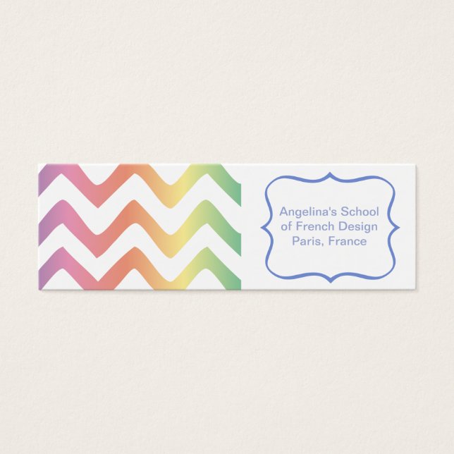 Meervoudig pasteel Chevron Pattern Mini Visitekaartjes (Voorkant)