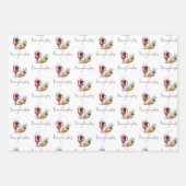 Meervoudig Wijnpatroon, kerstscript Inpakpapier Vel (Voorkant)