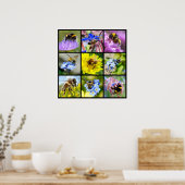 Meervoudige bijen en hommels poster (Keuken)