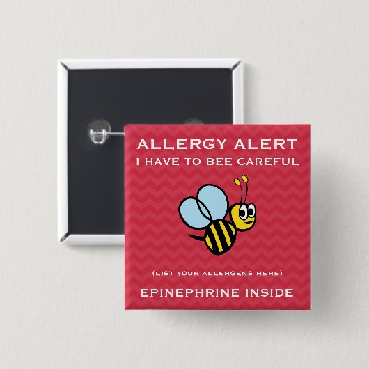 Meervoudige Button van voedselallergie (Voorkant /achterkant)