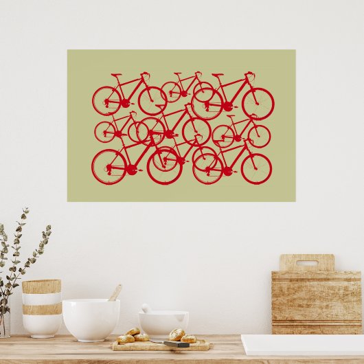 meervoudige fietsen poster (Keuken)