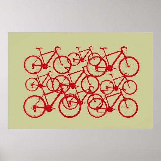 meervoudige fietsen poster (Voorkant)
