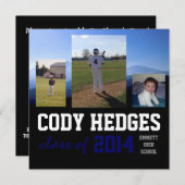 Meervoudige Foto-Afstuderen-uitnodiging Kaart (Voorkant / Achterkant)