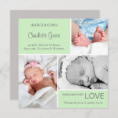 Meervoudige Fotoaankondiging//Licht Groen Aankondiging (Voorkant / Achterkant)