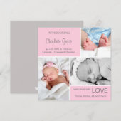 Meervoudige Fotoaankondiging//Lichtroze Aankondiging (Voorkant / Achterkant)