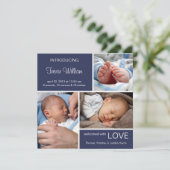 Meervoudige Fotoaankondiging//Navy Blue Denim Aankondiging (Staand voorkant)