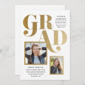 Meervoudige fotouitnodiging voor afstuderen kaart (Voorkant / Achterkant)