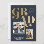 Meervoudige fotouitnodiging voor afstuderen kaart (Voorkant)