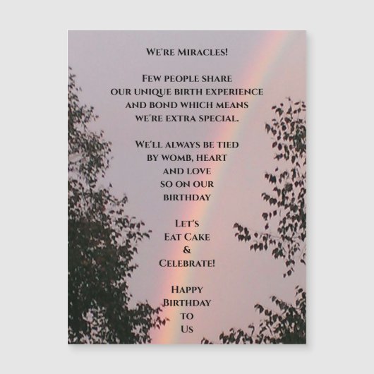 Meervoudige geboorte Magnetisch Wenskaart (Voorkant)