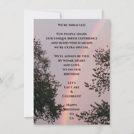 Meervoudige geboorte, platte Wenskaart (Voorkant)