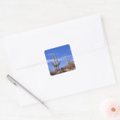 Meervoudige gewapende reuzencactus van Saguaro, Sa Vierkante Sticker (Envelop)