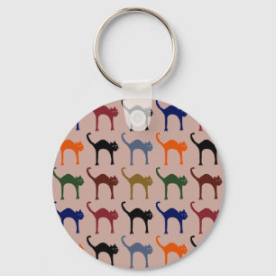 meervoudige katten ~ dierpatroon sleutelhanger
