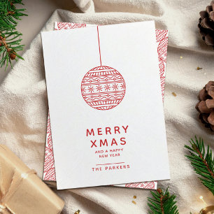 Meervoudige kerstkaart met kerstbal kaart