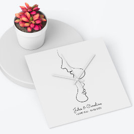 Meervoudige minimalistische abstracte lijnkunst vierkante klok