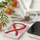 Meervoudige myeloom Angel Awareness Ribbon Sleutel Sleutelhanger (Voorkant Rechts)