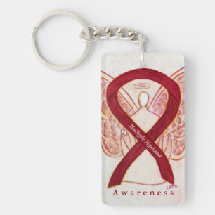 Meervoudige myeloom Angel Awareness Ribbon Sleutel Sleutelhanger