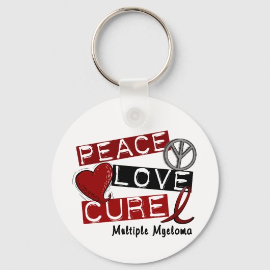 Meervoudige Myeloom PEACE LOVE CURE 1 Sleutelhanger (Voorkant)