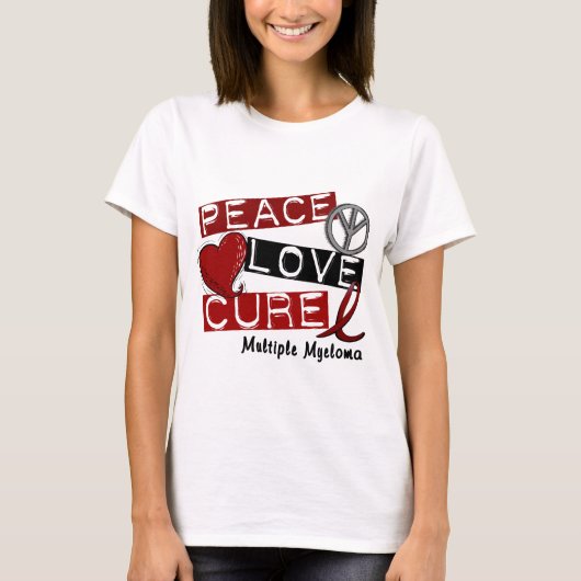 Meervoudige Myeloom PEACE LOVE CURE 1 T-shirt (Voorkant)