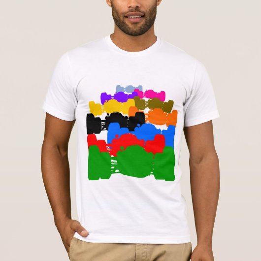 Meervoudige Psychedelische  Indy Race Cutouts T-shirt (Voorkant)