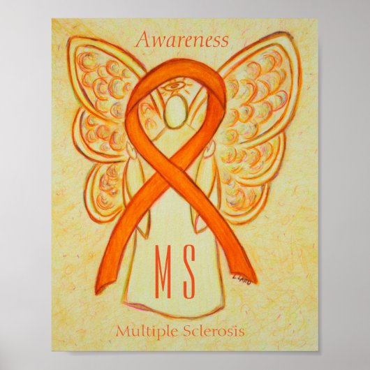 Meervoudige sclerose Bewustheid Angel Ribbon Poste Poster (Voorkant)